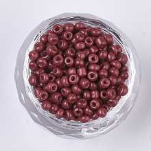 Honeyhandy Glass Seed Beads, Opaque Colours, Dark Red, 3mm, Hole: 1mm, 962pcs/50g