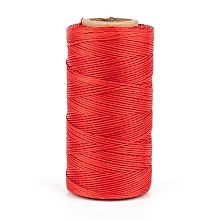 Honeyhandy Flat Waxed Polyester Cords, Red, 1x0.3mm, about 284.33 yards(260m)/roll