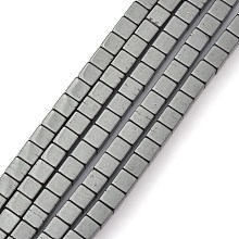 Honeyhandy AB non-magnetic Synthetic Hematite Beads, Cube, Black, AB non-magnetic