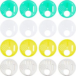 AHANDMAKER 16 Pcs Bee Nest Door Beekeeping Tools, 4 Styles Stainless Steel & Plastic Bee Hive Box Entrance Gates Entrance Disc Beekeeping Equipment for Beekeepers, Round (68mm/2.7Inch)