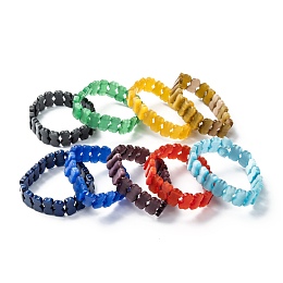 Cat Eye Beads Stretch Bracelets, Bone, Mixed Color, Inner Diameter: 2~2-1/8 inch(5~5.3cm)