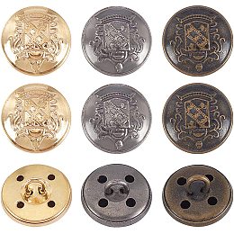 OLYCRAFT 18pcs Metal Blazer Button Set Crown Vintage Shank Buttons 14.5mm for Blazer, Suits, Coat, Uniform and Jacket - Antique Golden