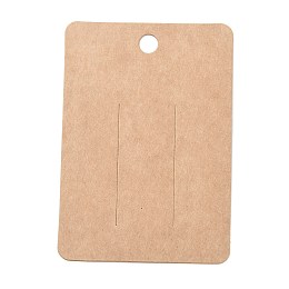 Honeyhandy Blank Kraft Paper Hair Clip Display Cards, Rectangle, BurlyWood, 10x7x0.05cm, Hole: 7.5mm