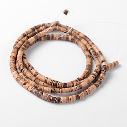 Honeyhandy Natural Coconut Column Bead Strands, 3~4x1.5~5mm, Hole: 1mm, about 208pcs/strand, 23.6 inch