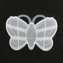 Honeyhandy Butterfly Plastic Bead Storage Containers, 13 Compartments, Clear, 11.2x13.8x1.9cm