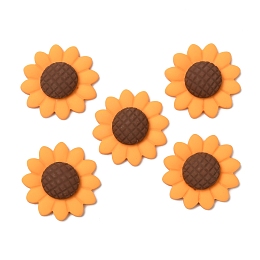 Arricraft Opaque Resin Cabochons, Sunflower, Orange, 22x7mm