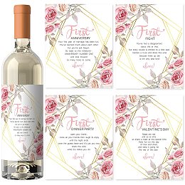 Arricraft 18 Sheet 9 Style Wedding Wine Bottle Label Stickers Wedding Gifts Floral Pattern Wedding Anniversary Wine Bottle Cover Set Party Wine Bottle Labels for Wedding Party Decor Supplies 4.9x3.9in