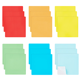 GLOBLELAND PET Transparent Sticky Notes, Waterproof Dry Erase Memo Pad, for Office & School Supplies, Square, Mixed Color, 76x76x0.7mm, 6pcs/bag