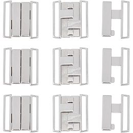 SUPERFINDINGS 10 Pairs Bra Clasp Replacement Part Zinc Silver Alloy Bikini Clips Lingerie Front Closure Bra Buckle Bikini Hook Closure Bra Safe Lock Front Closing for Bra Making Lingerie Sewing