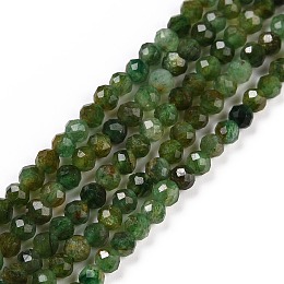 Honeyhandy Natural Fuchsite Beads Strands, Faceted, Round, 3mm, Hole: 0.6mm, about 126pcs/strand, 15.16 inch(38.5cm)