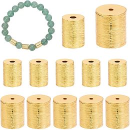 PandaHall Elite 12PCS 18k Gold Spacer Beads, 2 Style Brass Drawbench Beads Metal Loose Beads Jewelry Making Beads for Earring Bracelet Necklace Choker Pendant Anklet DIY Craft Making, 1mm Hole