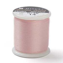 MIYUKI Beading Nylon Thread B, 330 DTEX/0.203mm/0.008", for Seed Beads, #14, Pink, 55 yards(50 meters)/roll