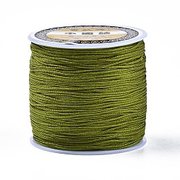 Honeyhandy Nylon Thread, Chinese Knotting Cord, Olive Drab, 0.8mm, about 109.36 yards(100m)/roll