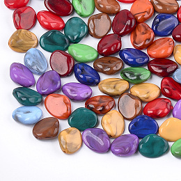 Honeyhandy Acrylic Beads, Imitation Gemstone Style, Nuggets, Mixed Color, 16.5x13x6mm, Hole: 1.4mm, about 700pcs/500g