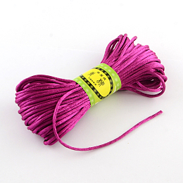 Honeyhandy Polyester Rattail Satin Cord, for Chinese Knotting, Jewelry Making, Medium Violet Red, 2mm, about 21.87 yards(20m)/bundle, 6bundles/bag