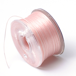 Honeyhandy Special Coated Polyester Beading Threads for Seed Beads, Pink, 0.1mm, about 50yards/roll