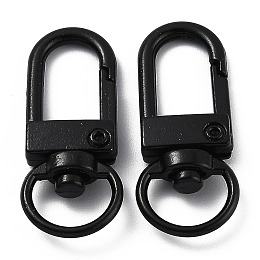 Honeyhandy Zinc Alloy Baking Paint Swivel Snap Hooks Clasps, Black, 33.5x13.5x5.5mm, Hole: 9mm