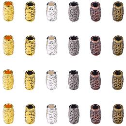 PandaHall Elite 180pcs 6 Color Column Spacer Beads Tibetan Filigree Tube Metal Spacers for Bracelet Necklace Jewelry Making, Hole: 3.5mm