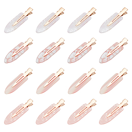 CRASPIRE 10 Pairs 5 Colors Cellulose Acetate(Resin) Alligator Hair Clips, with Iron Clip, No-Trace Bangs Hair Clip for Women and Girls, Arrow, Mixed Color, 60x17x10.5mm, 2 pairs/color