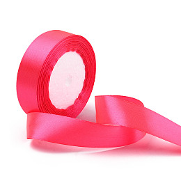 Honeyhandy Single Face Satin Ribbon, Polyester Ribbon, Magenta, 1 inch(25mm) wide, 25yards/roll(22.86m/roll), 5rolls/group, 125yards/group(114.3m/group)