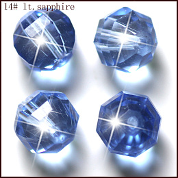 Honeyhandy Imitation Austrian Crystal Beads, Grade AAA, Faceted, Round, Light Sky Blue, 6mm, Hole: 0.7~0.9mm