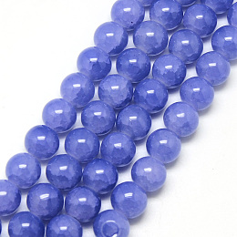 Honeyhandy Baking Painted Crackle Glass Beads Strands, Round, Medium Slate Blue, 6mm, Hole: 1.3~1.6mm, about 133pcs/strand, 31.4 inch