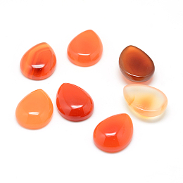 Honeyhandy Dyed Natural Carnelian Gemstone Cabochons, teardrop, 18x13x5.5mm