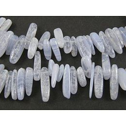 Honeyhandy Natural Blue Lace Agate Beads Strands, 12~22x5~7mm, Hole: 1mm, 16 inch