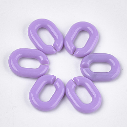 Honeyhandy Acrylic Linking Rings, Quick Link Connectors, For Jewelry Chains Making, Oval, Medium Purple, 19x14x4.5mm, Hole: 11x5.5mm