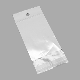 Honeyhandy Pearl Film OPP Cellophane Bags, Self-Adhesive Sealing, with Hang Hole, Rectangle, White, 13.5x7cm, Unilateral thickness: 0.035mm, Inner measure: 9x7cm, Hole: 6mm