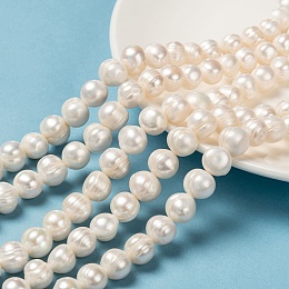 Honeyhandy Natural Cultured Freshwater Pearl Beads Strands, Potato, Creamy White, 10~11mm, Hole: 0.8mm, about 37pcs/strand, 13.77 inch~14.17 inch