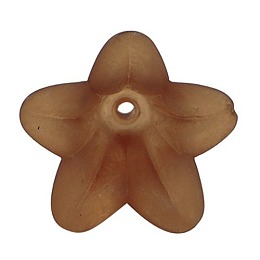 Honeyhandy Chocolate Frosted Transparent Acrylic Flower Beads, about 16mm in diameter,12mm thick, hole: 1.5mm