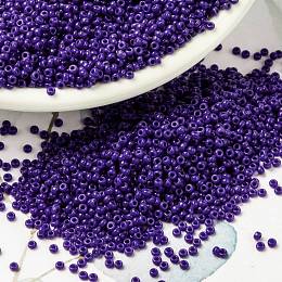 Honeyhandy MIYUKI Round Rocailles Beads, Japanese Seed Beads, 15/0, (RR414) Opaque Cobalt, 15/0, 1.5mm, Hole: 0.7mm, about 5555pcs/10g