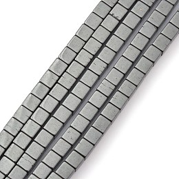 Honeyhandy AB Non-magnetic Synthetic Hematite Beads, Cube, Black, 4x4x4mm, Hole: 1mm, about 95pcs/strand