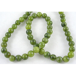 Honeyhandy Natural Taiwan Jade Beads, Round, Olive Drab, about 10mm in diameter, hole: 1.5mm, about 38pcs/strands