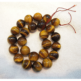 Honeyhandy Round Tiger Eye Beads Strands, Grade AB+, Dark Goldenrod, 12mm, Hole: 1mm, about 33pcs/strand