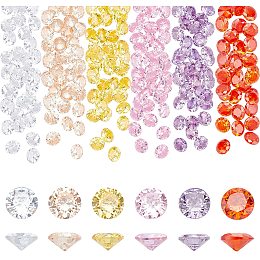 PandaHall 6 Colors 5mm Cubic Zirconia Stone Pointed Back Rhinestones 120pcs Round Faceted Stone Crystal Diamante Rhinestones for Earring Bracelet Pendants Jewelry Embellishment DIY Craft Making