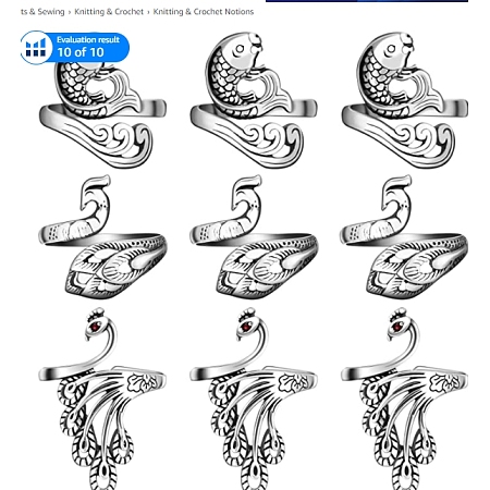 GORGECRAFT 925 Sterling Silver Adjustable Finger Rings, with Rhinestone, Mixed Shapes, Antique Silver, 8pcs/set