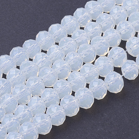 Arricraft Opal Bead Strands, Faceted, Rondelle, Alice Blue, 6x4mm, Hole: 1mm, about 90~95pcs/strand, 18.5 inches