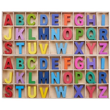 Arricraft 130pcs Wooden Letters Colorful Wooden Alphabet A-Z Letters Capital Craft Letters for DIY Wedding Birthday Display Home Decor, Student Learning