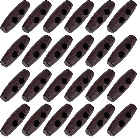 PandaHall Elite 50pcs 30mm Wooden Toggles Buttons Olive Shape 2 Holes Wooden Buttons for Sewing Crafts Coats Manual Button Painting Handmade Ornament DIY Projects