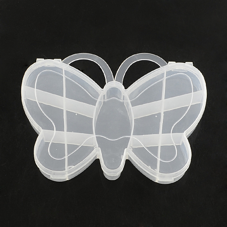 Honeyhandy Butterfly Plastic Bead Storage Containers, 13 Compartments, Clear, 11.2x13.8x1.9cm