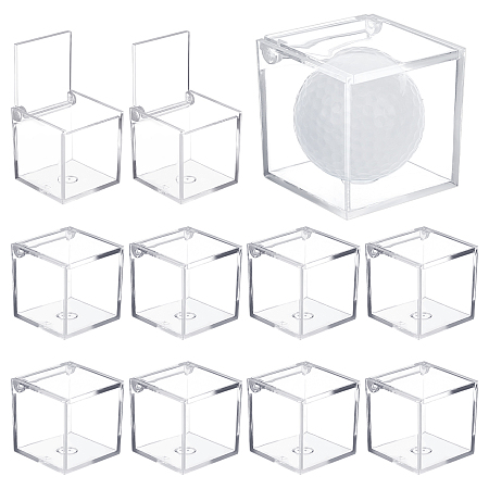 CHGCRAFT Transparent Plastic Gift Boxes, with Flip Cover, Square, Clear, 5x5x5cm