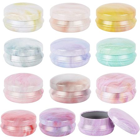 OLYCRAFT 12PCS Storage Tin with Lid Candy Tinplate Jars 2.2oz Candle Tins Metal Storage for Cosmetics, Party Favors, Travel