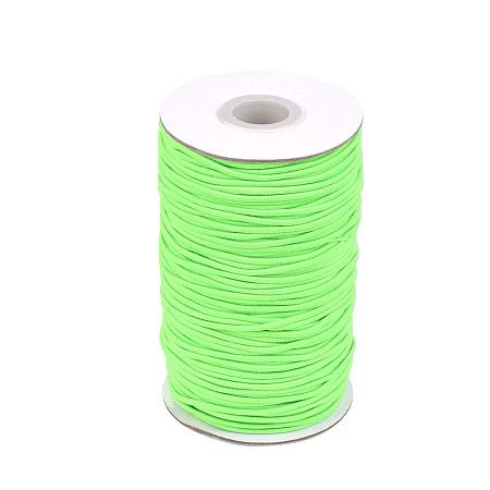 NBEADS 2mm 70m Round Rubber Fiber Covered Elastic Cord, Beading Crafting Stretch String for Jewelry Making and Bracelet Making, Lime