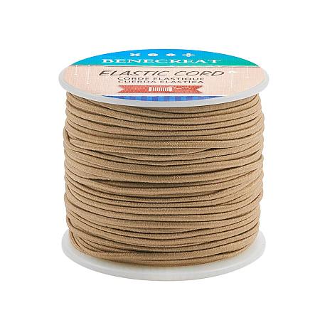 BENECREAT 2mm 55 Yards Elastic Cord Beading Stretch Thread Fabric Crafting Cord for Jewelry Craft Making (NavajoWhite)