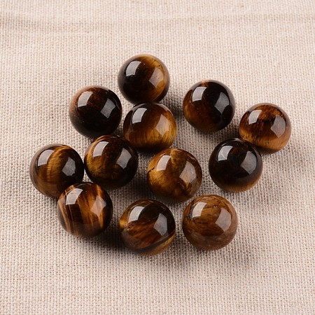 Honeyhandy Natural Tiger Eye Round Ball Beads, Gemstone Sphere, No Hole/Undrilled, 16mm