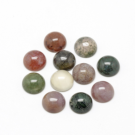 Honeyhandy Natural Indian Agate Cabochons, Half Round/Dome, 10x4~5mm