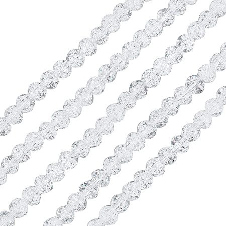 CHGCRAFT 6mm Crackle Crystal Beads Crackle White Rock Crystal Quartz Beads Round Loose Gemstone Energy Healing Power Stones for Jewelry Making Strand