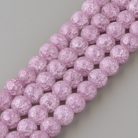 ARRICRAFT Synthetic Crackle Quartz Beads Strands, Round, Dyed, Plum, 12mm, Hole: 1mm, about 32pcs/strand, 15.7 inch